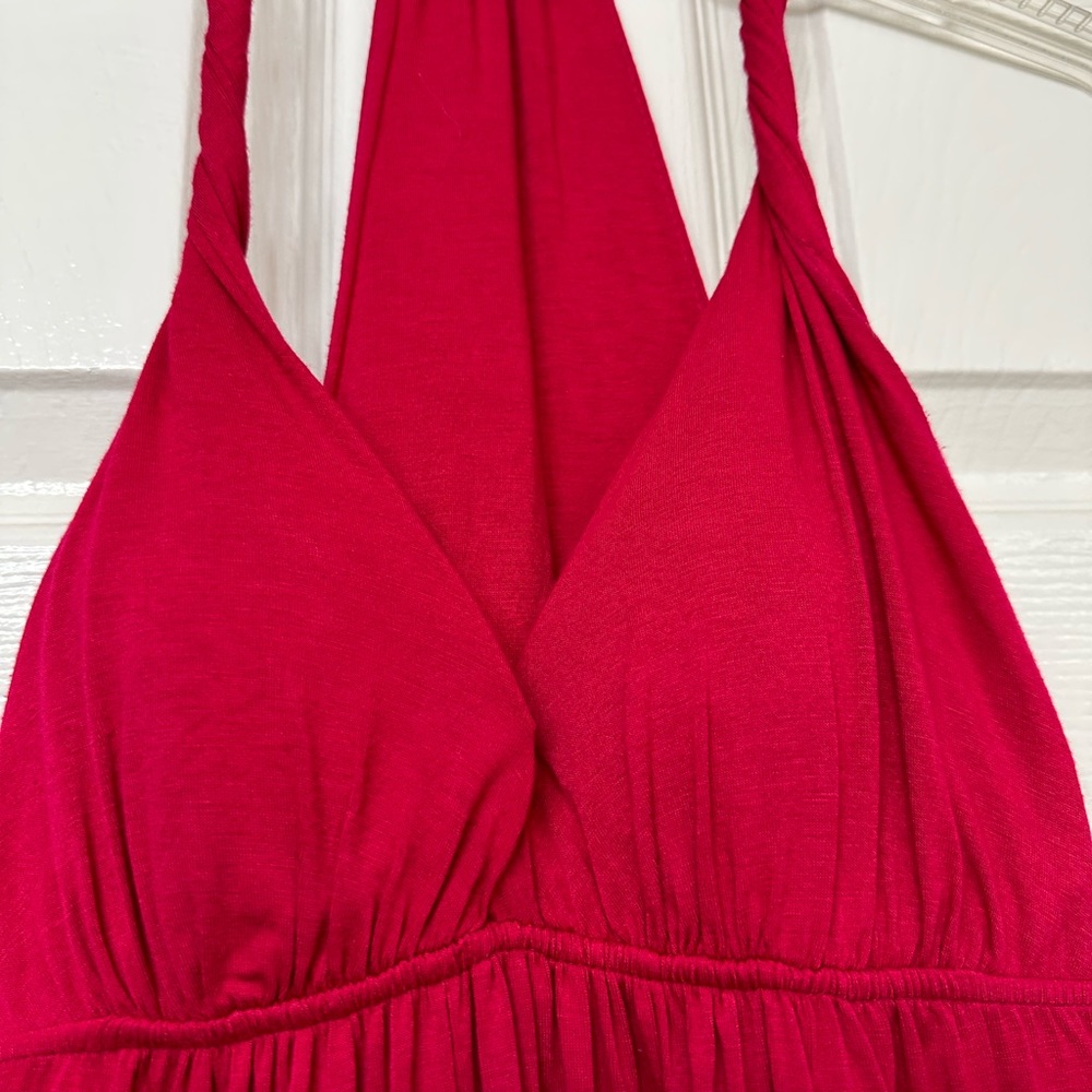 Lush Top halter red padded bra racer back v-neck size  small - Picture 9 of 10